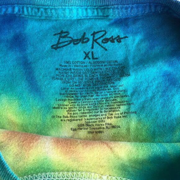 Bob Ross Tie Dye T Shirt No Mistakes Just Happy Accidents Sz XL 100% Cotton - Picture 3 of 6